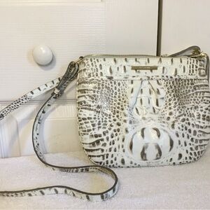 Brahmin White  Textured Crossbody Bag